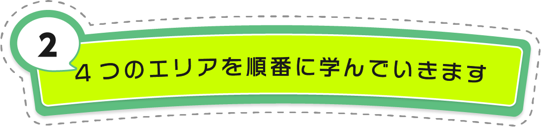 4つのエリアを順番に学んでいきます